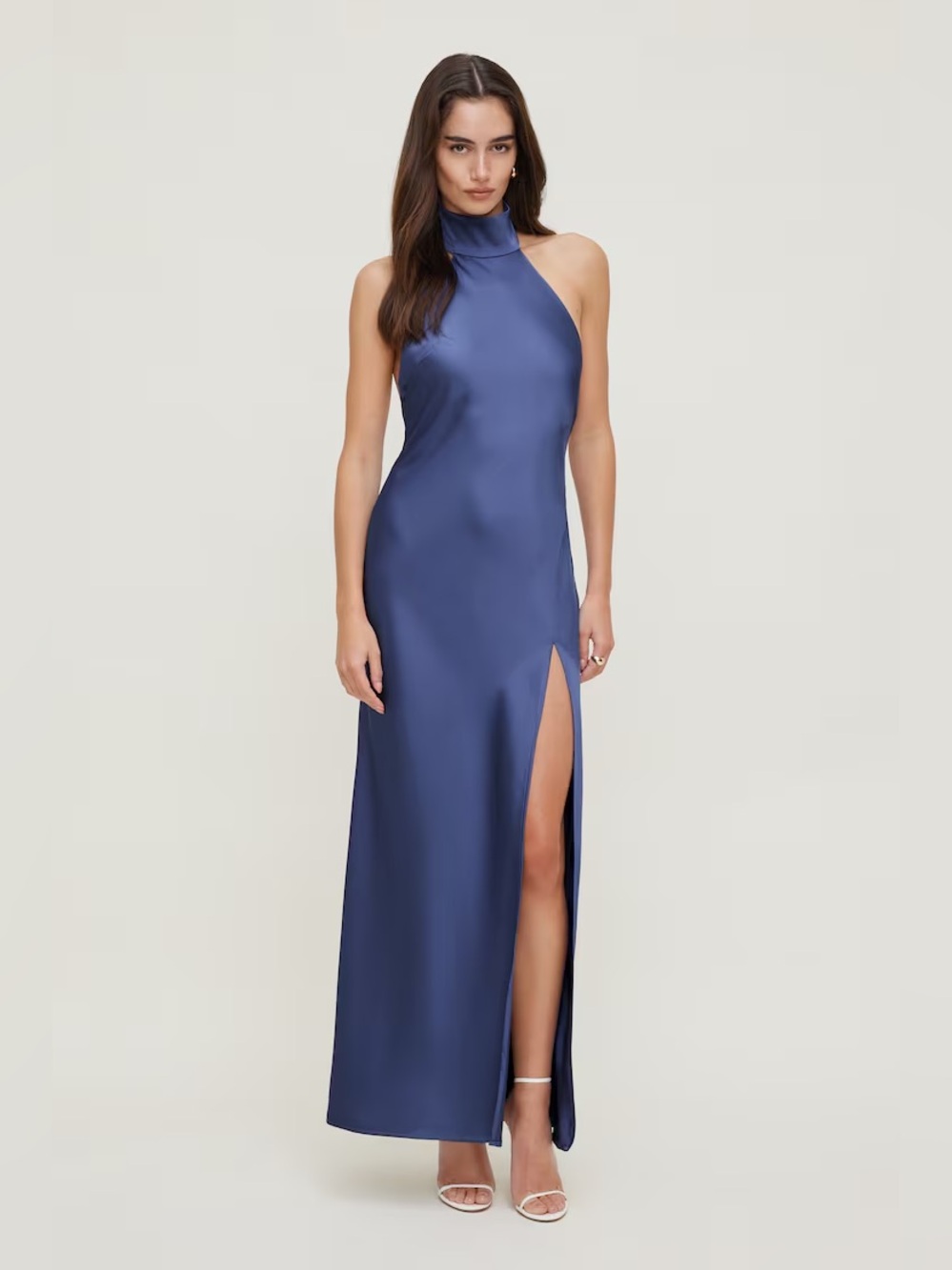 Satin Halter Maxi Dress (S)
